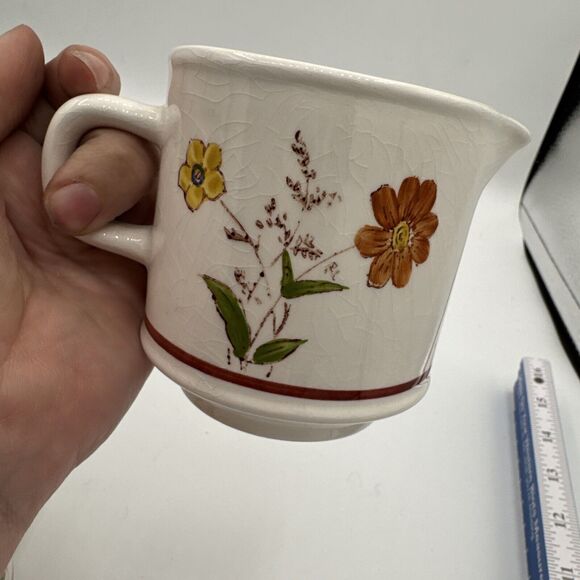 Lunastone Korea 1527 Fiesta Tea Cups Creamer Hand Painted Forest Flowers Lot 3 - Picture 14 of 15